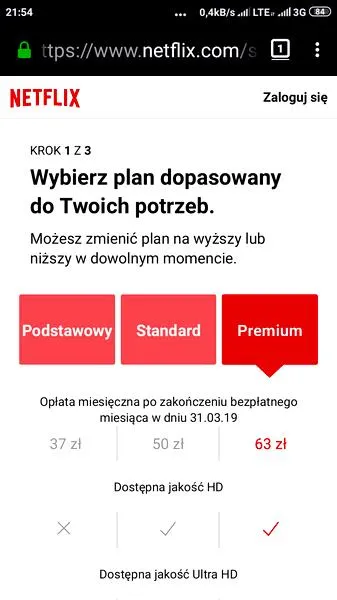 Plany i ceny Netflix